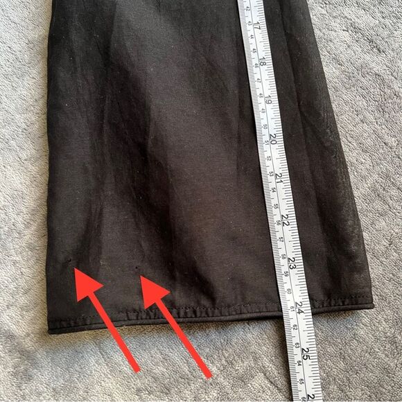 Saks Fifth Avenue Sz M Cotton Silk Embroidered Blouse Tunic Drawstring Black - Picture 9 of 12